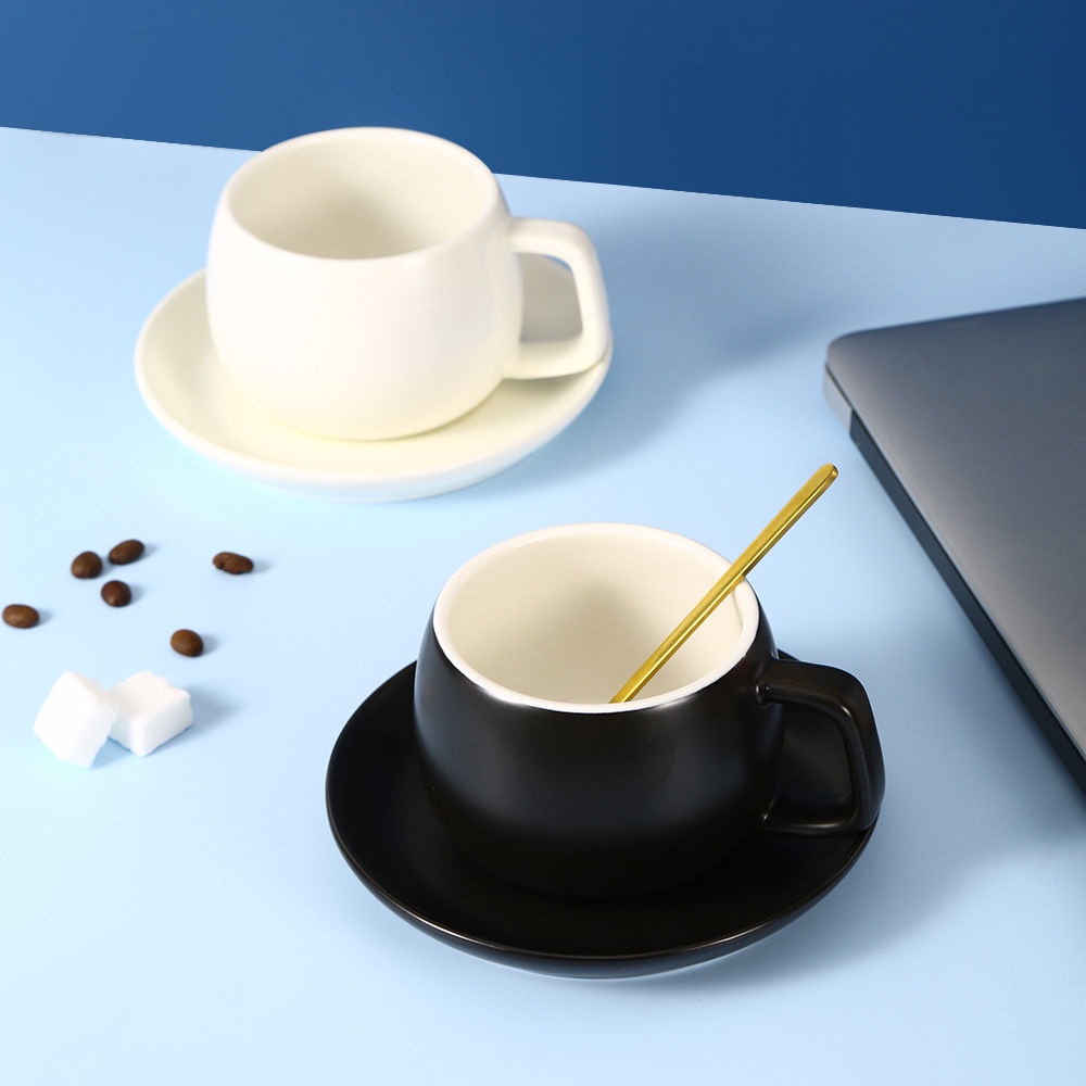 歐式簡約奢華咖啡杯卡布奇諾拿鐵陶瓷拉花馬卡龍莫蘭迪咖啡杯碟套