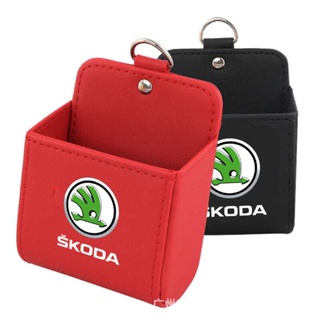 ☏✾【專用】Skoda Karoq 23款 斯柯達柯迪亞克GT野帝柯珞克柯米克汽車用出風口置物袋手機收納盒