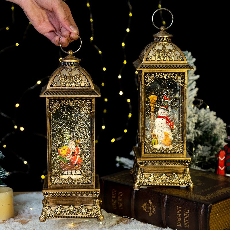 圣誕裝飾品老人雪人音樂盒飄雪雪花水球燈風燈擺件圣誕節禮物擺件