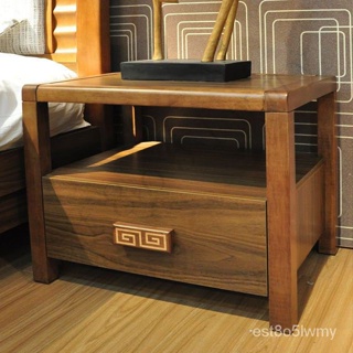 熱賣免郵 破損補發 中式直銷實木橡木床頭櫃 衚桃色床邊櫃 簡約現代經濟型床頭儲物櫃 PKXQ