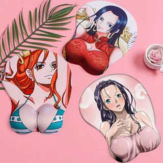 滑鼠墊 動漫 二次元 3D立體海賊王娜美女帝動漫滑鼠墊護手腕3d胸歐派防腱鞘炎立體矽膠訂製