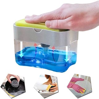 Soap Pump Sponge Dispenser for Kitchen Portable Soap Dishes