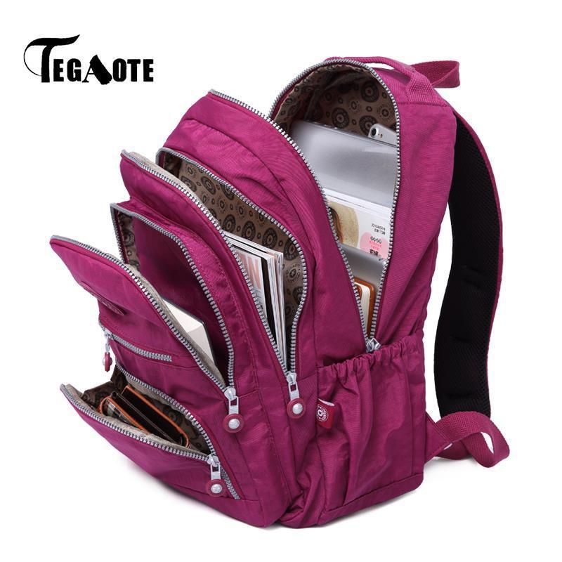 TEGAOTE Women Backpack School Bag for Teenage Girls Nylon C