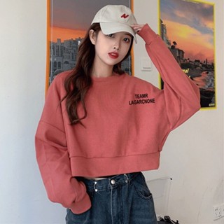 GALA衣櫥 加絨加厚短款衛衣女ins潮秋冬季韓版寬鬆學生新款長袖白色上衣服