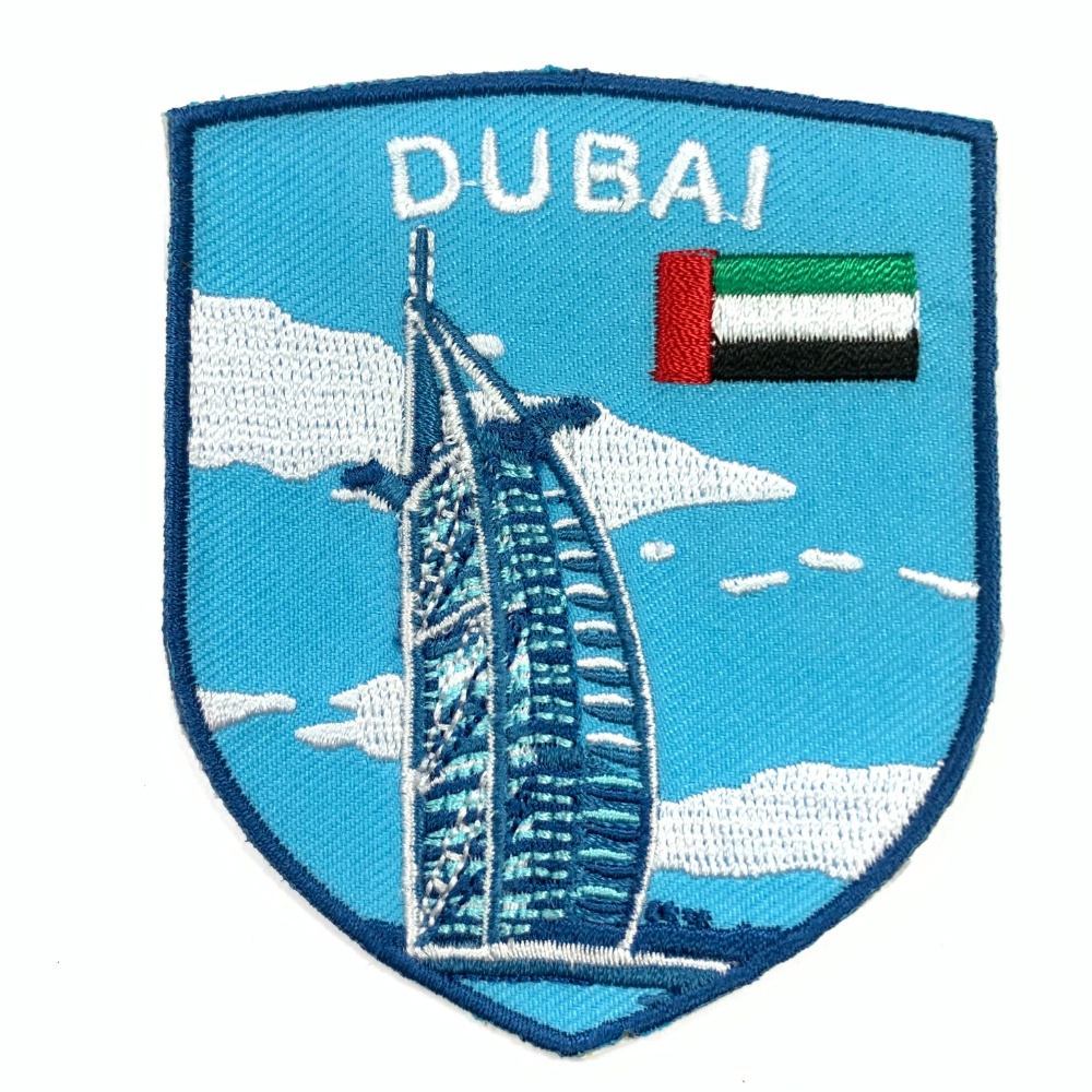 【A-ONE】阿拉伯 UAE 杜拜帆船 外套熨斗刺繡背膠補丁 袖標 布標 布貼 補丁 貼布繡 臂章 徽章