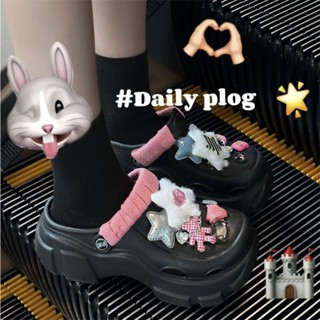 💕洋洋洋鞋店💕7CM厚底洞洞鞋 涼拖鞋 洞洞涼鞋 粉色綁帶女生增高鬆糕底防滑沙灘涼鞋 包頭涼鞋 厚底拖鞋 厚底涼鞋