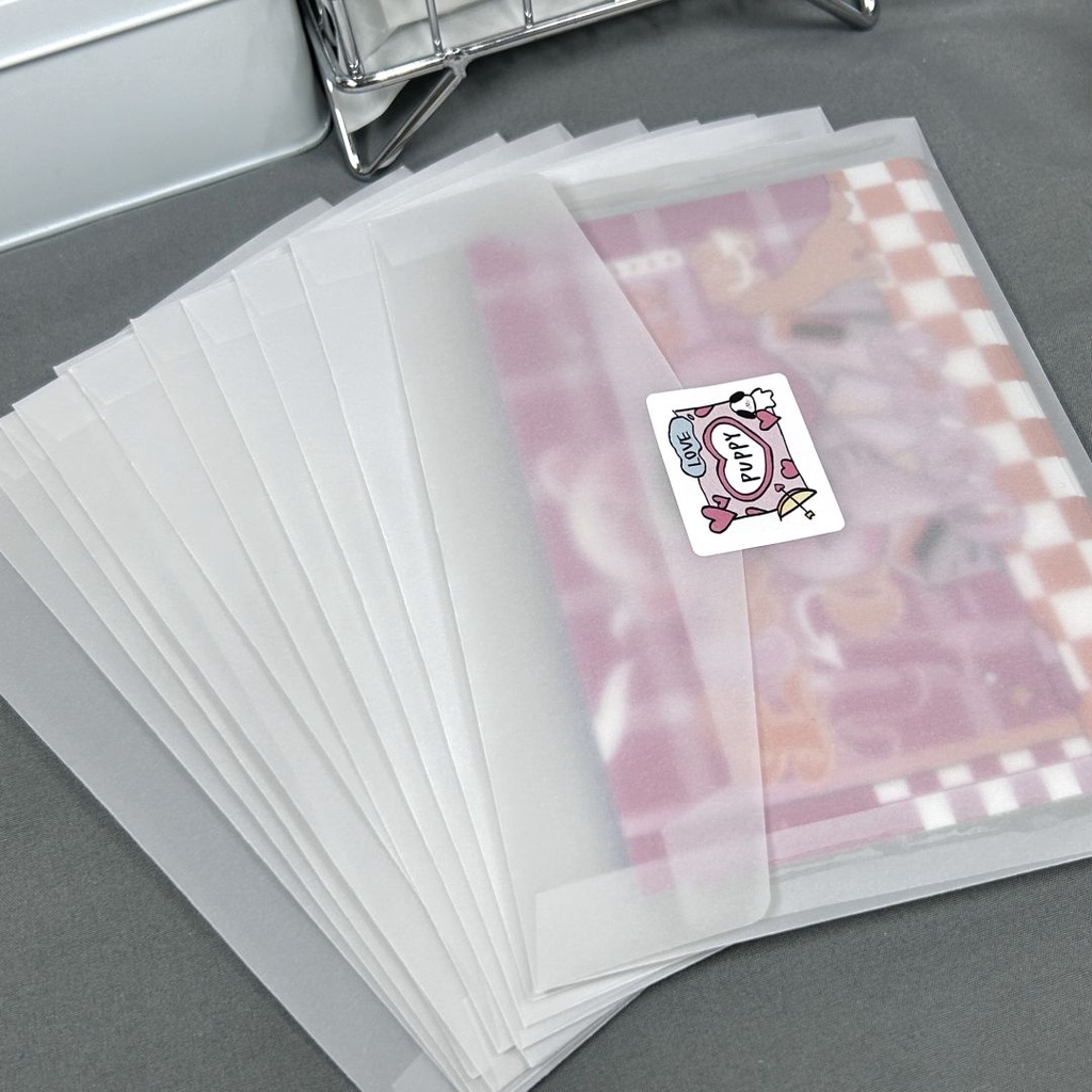 RoroHanaの 高顏值磨砂半透明硫酸紙信封出卡ins風打包袋小卡賀卡禮物包裝袋