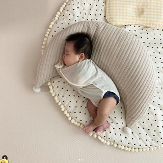 月亮枕 孕婦枕 媽媽餵 月亮枕 ins風新生兒哺乳枕寶寶毛球抱枕純棉月亮靠墊兒童床上枕頭可拆洗 CDLW