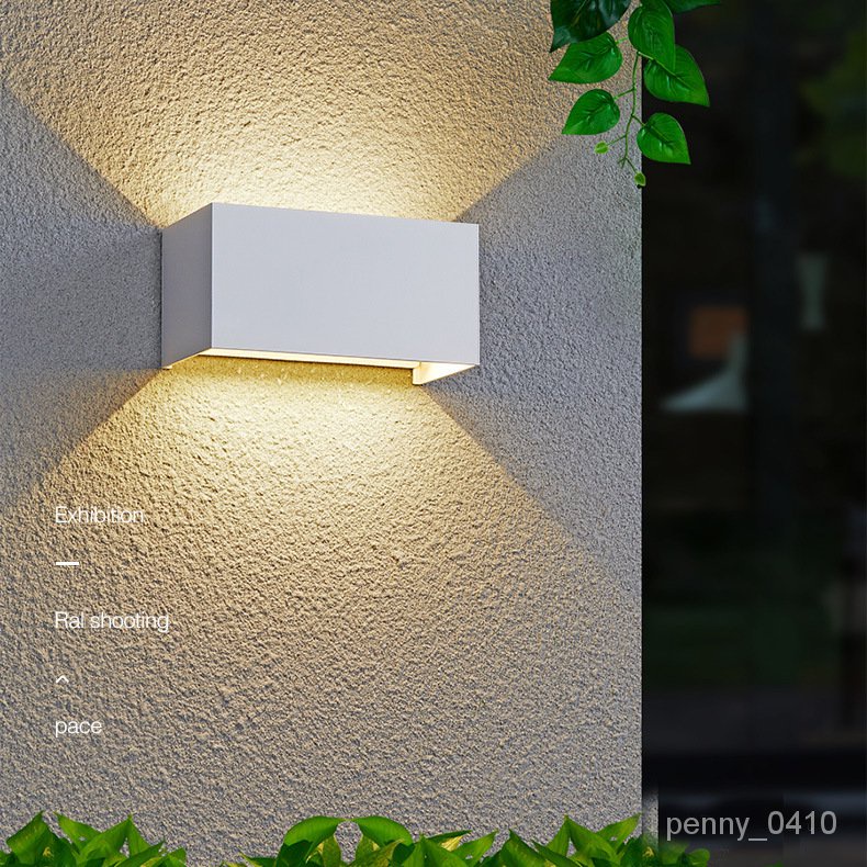 上下調光LED戶外壁燈 酒店裝飾感應雙頭壁燈具 室外陽臺燈 過道走廊 墻燈