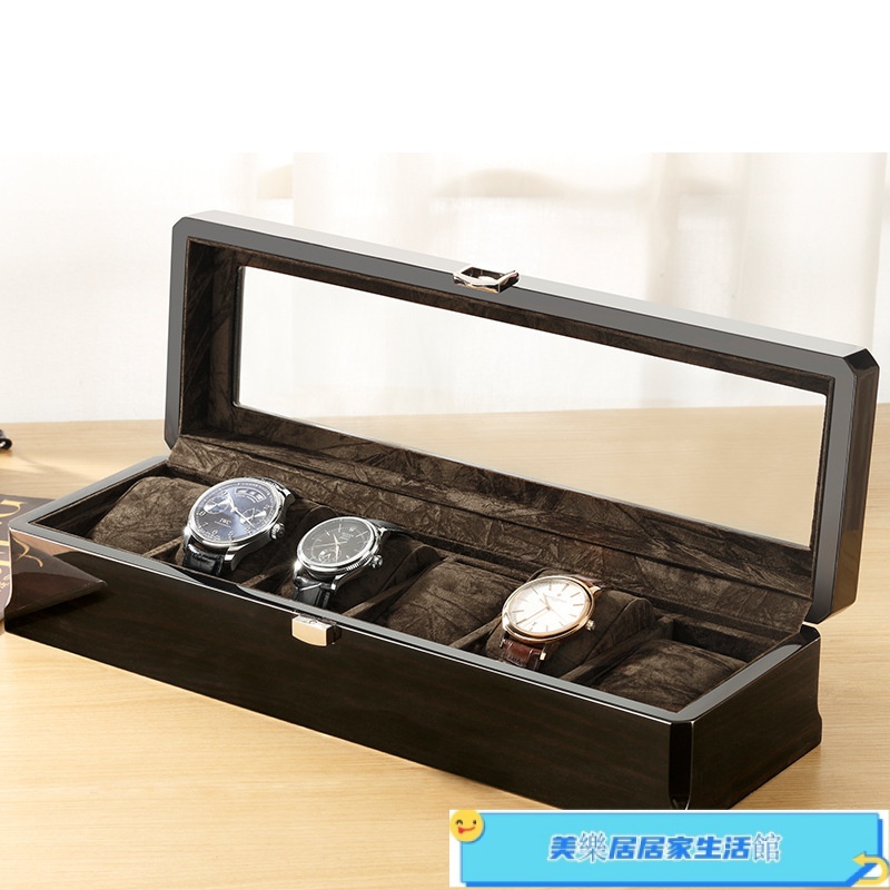 手錶盒 手錶收納盒 錶收納 收藏盒 手錶展示盒 錶盒 歐式高檔6格木質手錶盒子 木製手鏈收納展示盒 腕錶首飾珠寶收藏