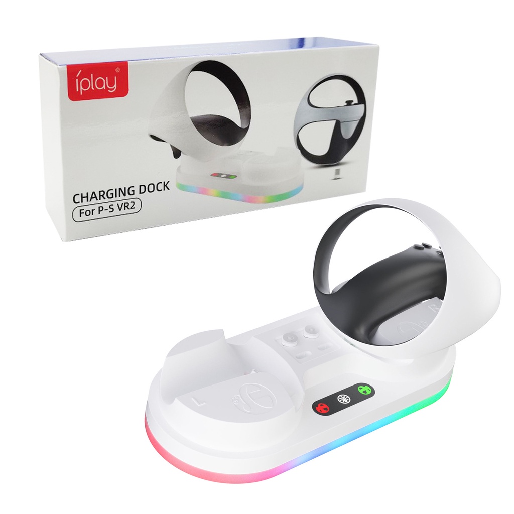 ❀ZAOAN PSVR2游戲手柄炫彩充電座VR2手柄座充PS VR2簡易雙座充帶顯示燈