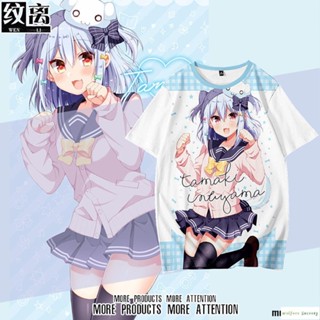 虛擬偶像vtuber犬山玉姬印象衣服男女短袖T恤動漫hololive周邊夏 動漫t 上衣t 連帽短袖t套裝 動漫周邊上F