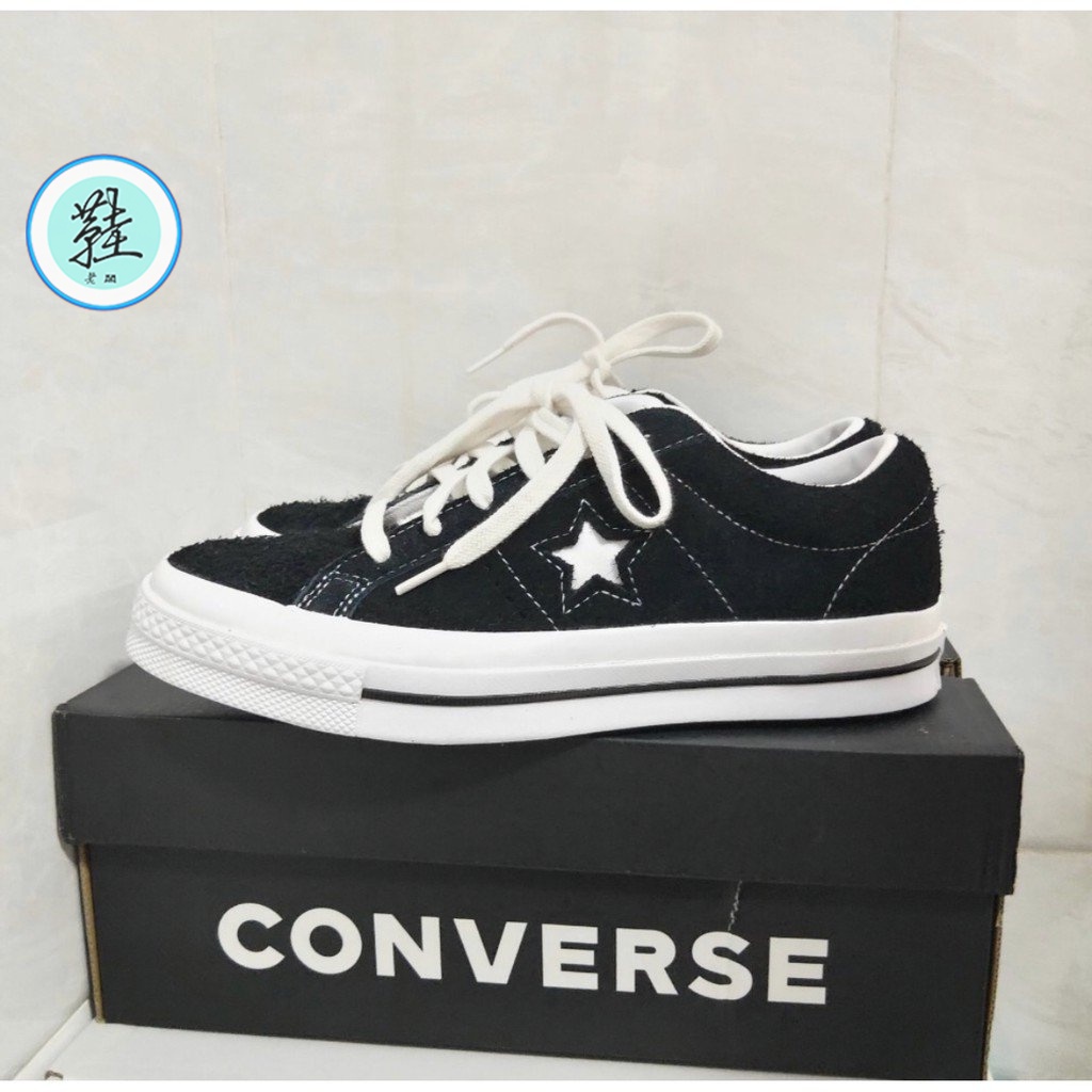 Converse One Star Ox Low Suede Black White 板鞋 帆布鞋158369C