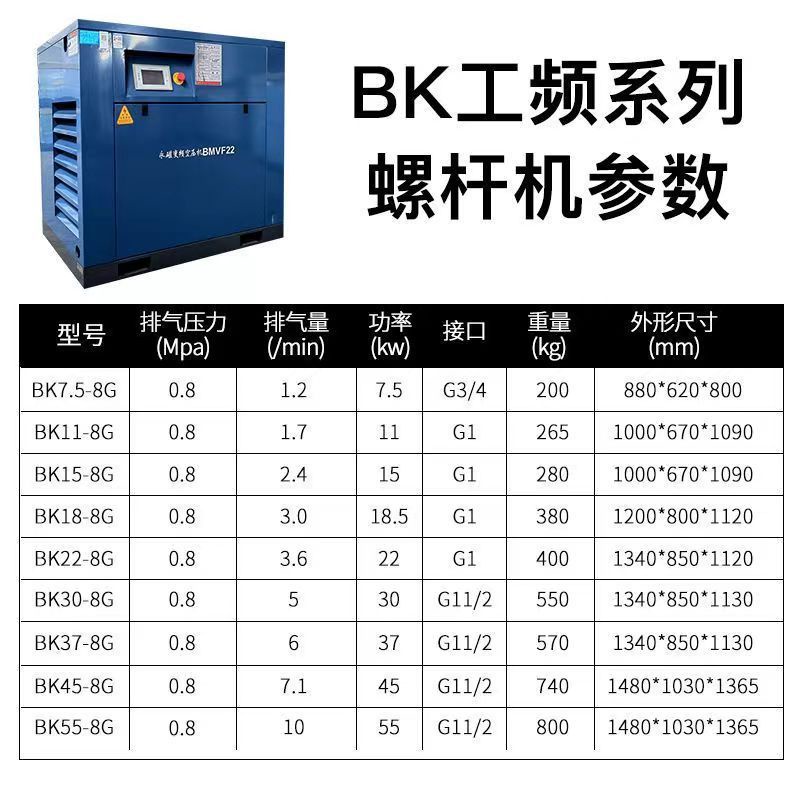 【臺灣專供】開山牌螺桿式空壓機7.5/11/22/37KW永磁變頻工業級氣泵空氣壓縮機