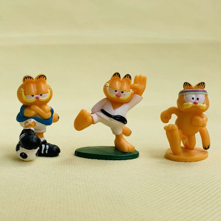 正版散貨 卡通加菲貓足球 空手道 跑步公仔現貨收藏模型玩具
