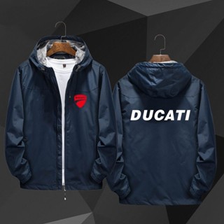 ✨新店特惠✨DUCATI杜卡迪連帽夾剋外套男摩託車機車標誌騎行服開衫風衣外套