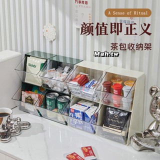 【臺灣出貨】透明茶包收納盒 咖啡包收納盒 多功能透明收納箱 茶葉收納盒 茶包零食藥物收納 辦公桌面收納盒 茶水間收納架