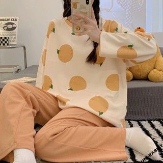 【UNIRABBIT】100%純棉高檔睡衣女 春秋長袖ins風睡衣 寬鬆傢居服套裝 睡衣套裝 可愛睡衣 長袖睡衣 睡衣