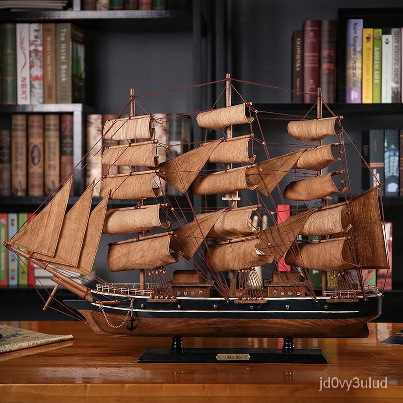 【熱銷】一帆風順帆船擺件成品模型木質工藝品超大號客廳擺設上檔次2023款 擺飾 模型 禮物 生日禮物男 海盜船