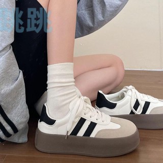 【時尚麵包鞋】復古德訓鞋 厚底小白鞋 厚底鞋 韓系鞋 休閒鞋子女 經典百搭小白鞋 港風闆鞋 板鞋滑板鞋 學生運動潮鞋