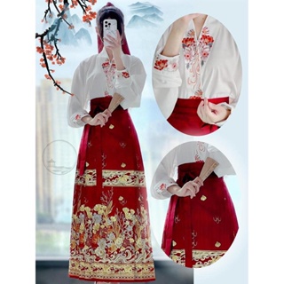 中國風套裝 中式套裝 女裝上衣 S-XL 馬面裙日常 馬面裙套裝 馬面裙改良 新中式 馬面裙上衣 馬面裙