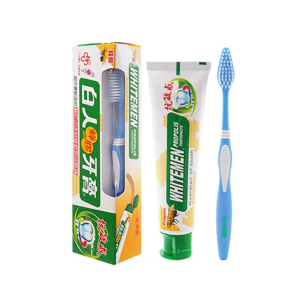 【白人】蜂膠牙膏 (130g) +白人牙刷1支｜白人牙膏 白人牙刷