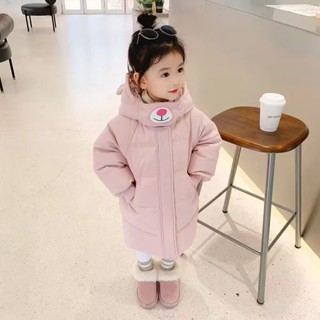 女童冬天外套❤️冬季女童羽絨棉衣長版嬰幼兒寶寶棉襖洋氣加厚兒童冬裝加厚外套 防寒 保暖羽絨外套 棉衣外套 童裝 x9xo