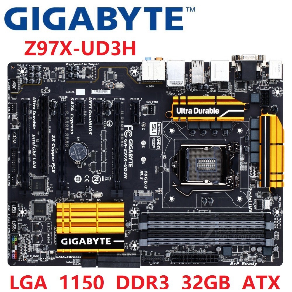 ☝技嘉 GA-Z97X-UD3H主板LGA 1150 DDR3 USB3.0 32G 桌面主板♔