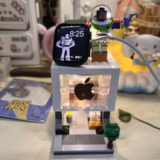 動漫明星卡通拼裝玩具蘋果充電器 <明天abLU> 相容樂高迷你蘋果店積木街景拼裝益智兒童玩具女男孩系列創意充電