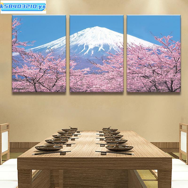 特賣#日本風景畫櫻花富士山客廳裝飾畫居屋日料店壁畫日式餐廳掛畫