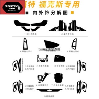 FOCUS 3代/3.5代 MK3 MK3.5 內裝卡夢貼紙 中控排擋 電動窗內拉手 儀表冷氣出風口 中柱 碳纖維改裝貼