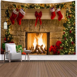 聖誕掛布聖誕節裝飾布聖誕襪聖誕樹節日裝飾藝術牆家居生活壁畫壁掛家居布簾掛畫裝飾掛毯壁毯居家牆布風水掛布
