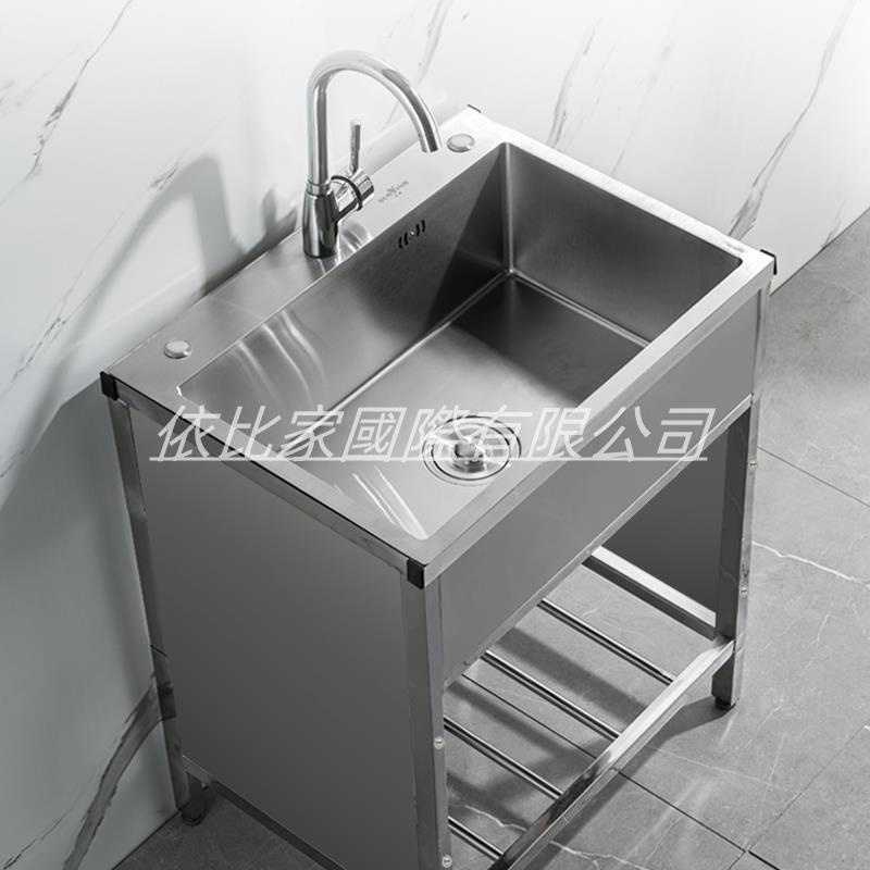 廚房不銹鋼水槽加厚帶圍擋支架洗菜盆手工洗菜池單盆洗碗槽大水池