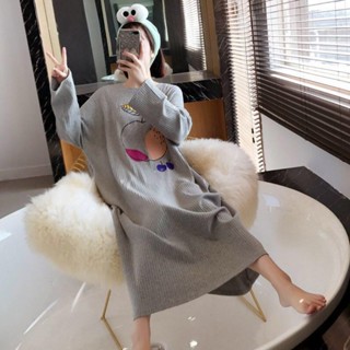 🔆小甜甜日系美衣👙秋冬季長袖睡裙女春秋天純棉韓版長款孕婦裙子過膝長裙睡衣家居服