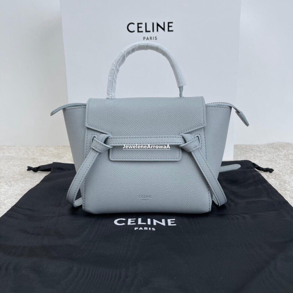 二手CELINE Belf PICO新色 掌紋迷你鯰魚包 194263礦物色