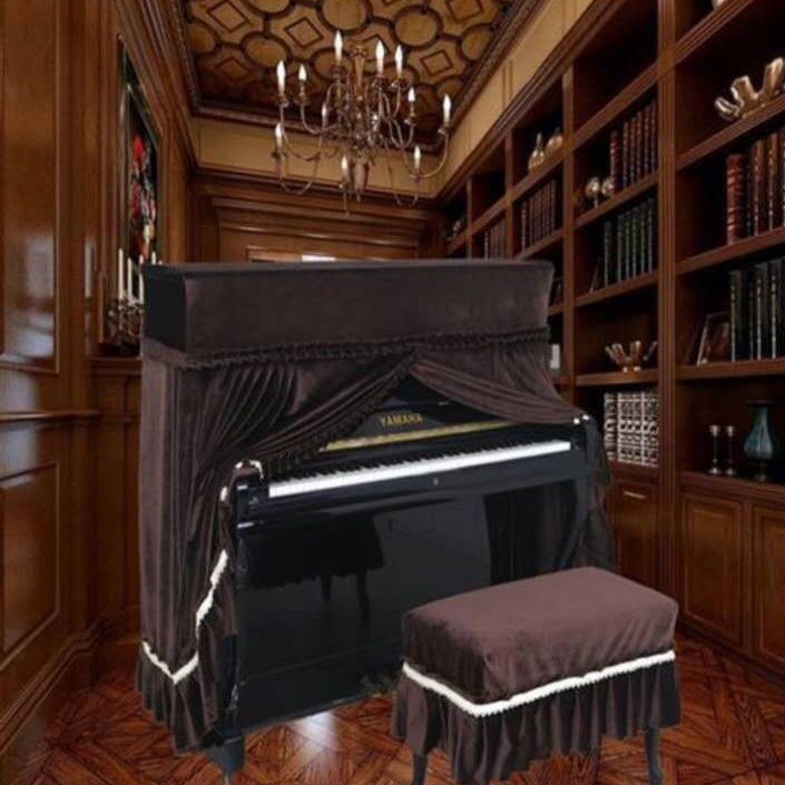 現代簡約佈藝蕾絲鋼琴罩鋼琴防塵罩全罩歐式中開鋼琴半罩