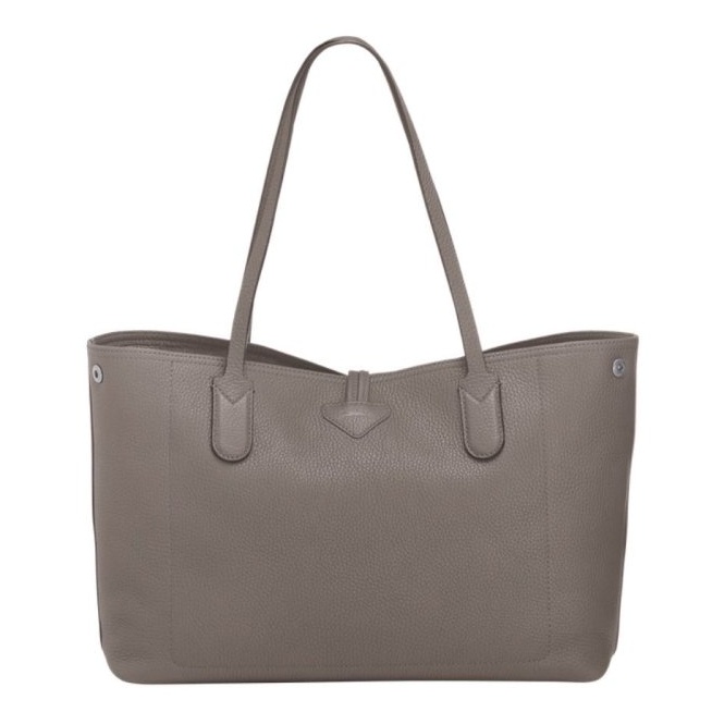 二手精品 Longchamp ROSEAU ESSENTIAL 大象灰 竹節扣 M號 肩背 托特包