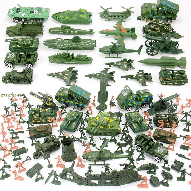 玩具模型 <彩虹ahrJ> 兵軍人模型套裝 二戰兵人套裝軍事沙盤兒童塑料士兵懷舊小士兵模型打仗玩具