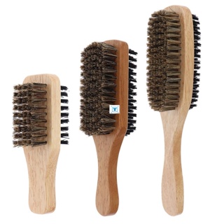 Mens Boar Bristle Hair Brush - Natural Wooden Wave Brush