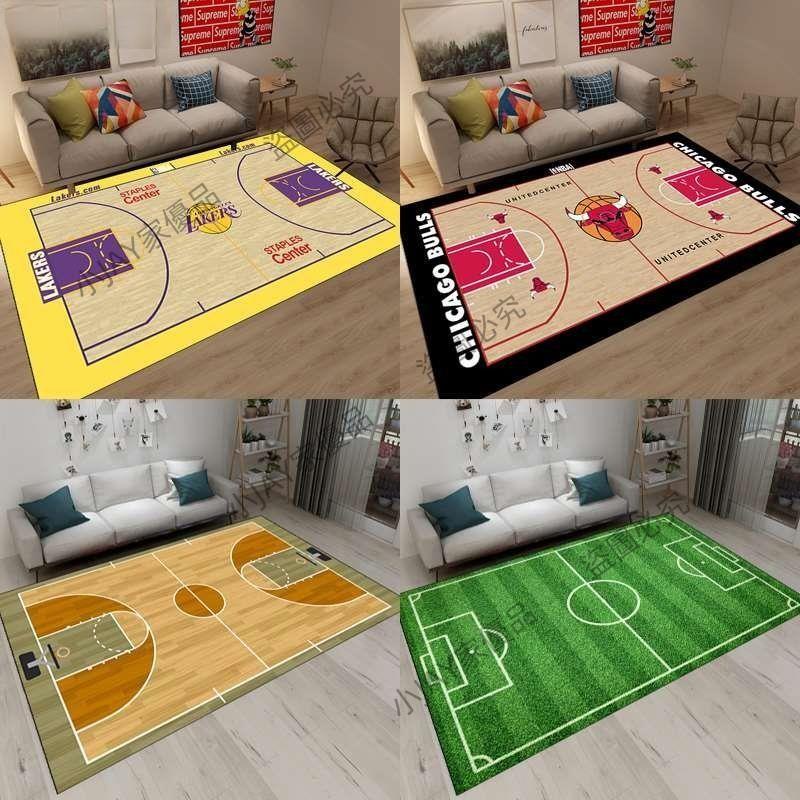 籃球地毯籃球場nba地毯臥室房男孩床邊滿鋪客廳足球場地墊