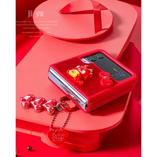 學良3C-新年紅色適用三星zflip5手機殼可愛龍年毛絨w24flip硅膠防摔軟殼
