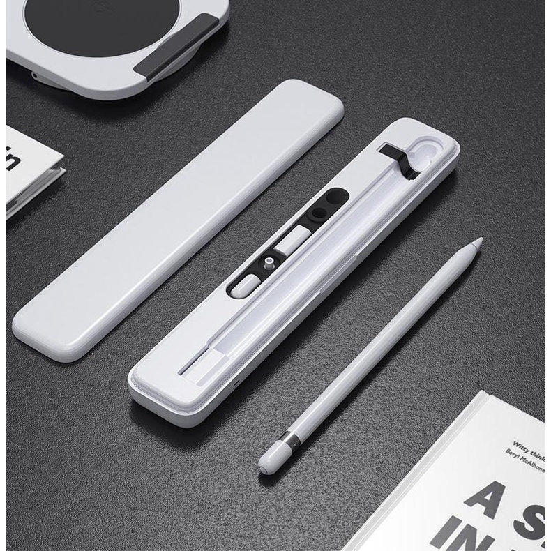 適用Apple Pencil筆盒無線充電轉接頭一代ipad觸控電容筆手寫觸屏筆充電線ipencil二代筆尖套收納保護盒手