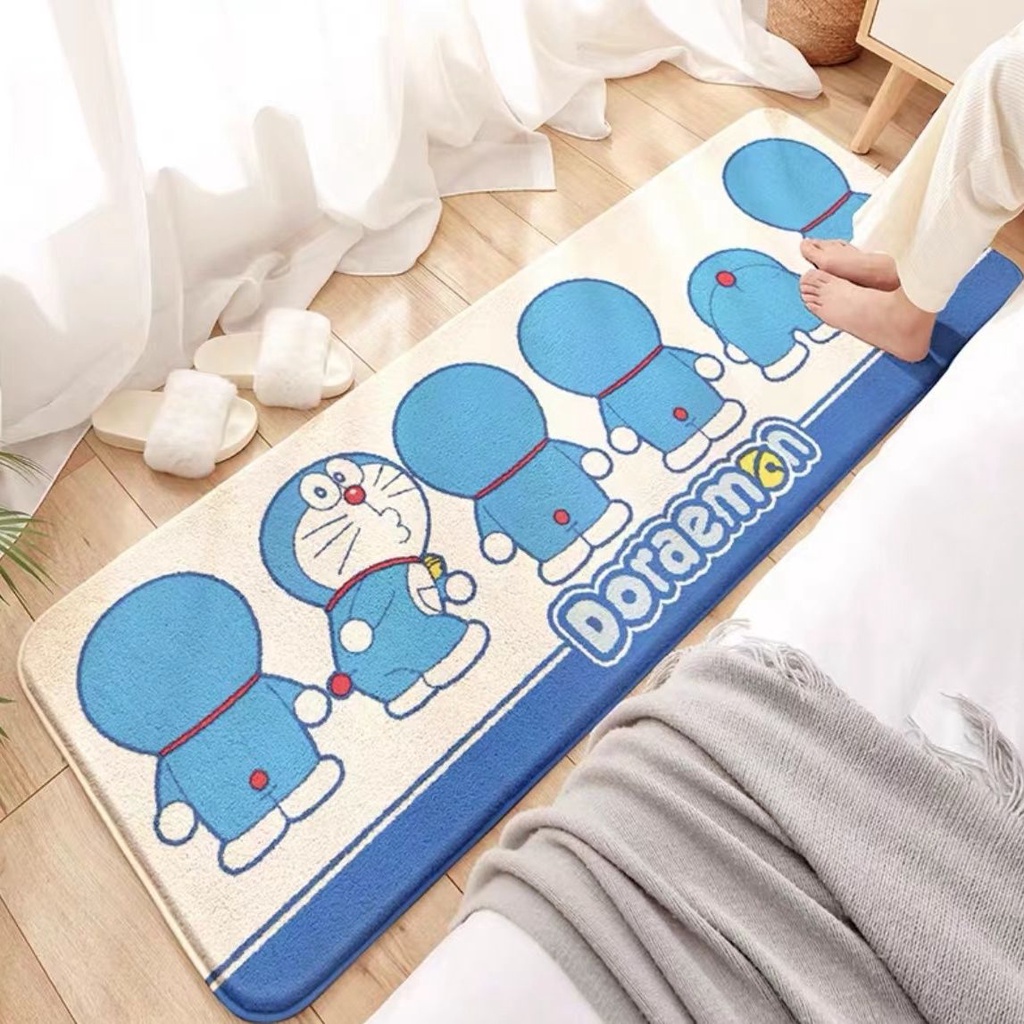 哆啦A夢床邊毯卡通長條地毯傢用客廳地墊兒童房間滿鋪加厚床前墊