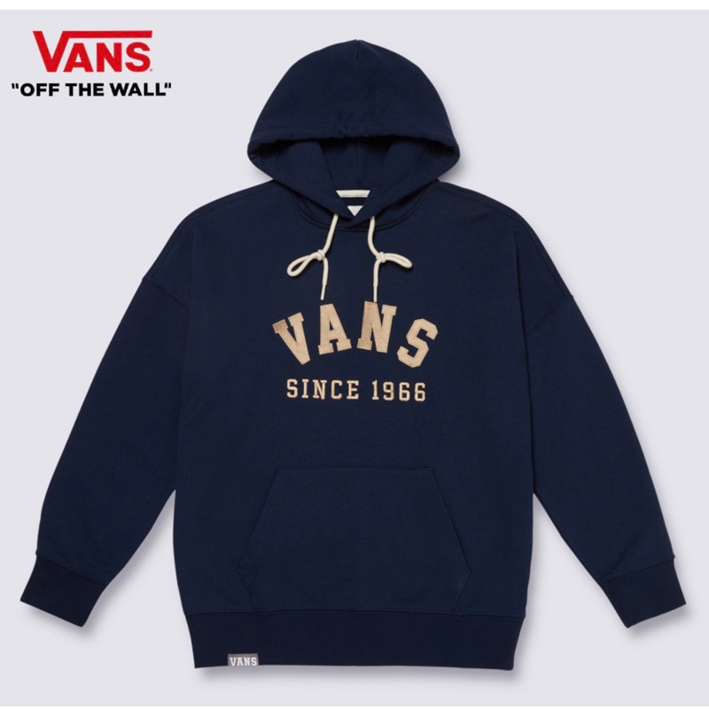 全新 Vans Prep Logo 女款 海軍藍色 連帽 大學T 帽T 滑板 navy 大學tee 帽tee