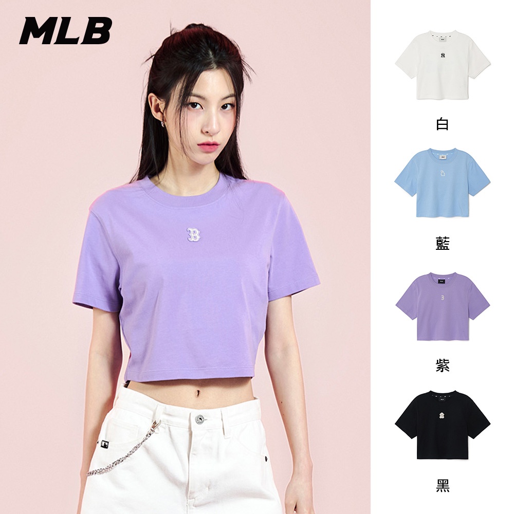 歐美代購 免稅正品 MLB 短版T恤 小Logo 洋基/紅襪/道奇隊 (3FTSB0733-四色任選)【官方旗艦店】