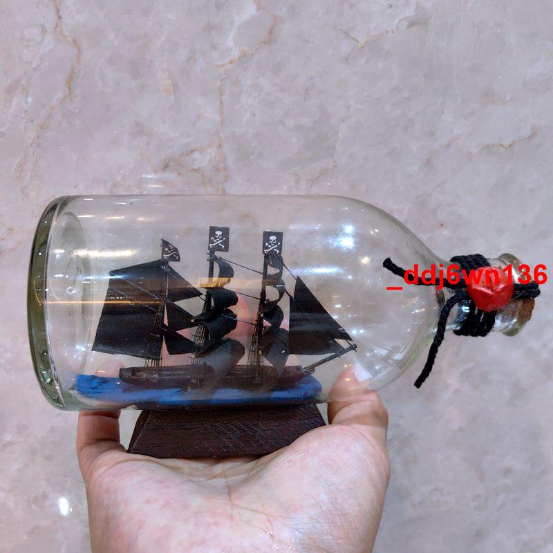 元旦促銷⿴創意瓶中船漂流瓶海盜船客廳桌面裝飾許愿瓶兒童生日禮物Logo刻字
