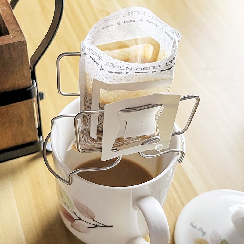 可開發票🔥日式咖啡掛耳支架濾紙袋便攜式不銹鋼研磨手衝咖啡防過萃取支撐架