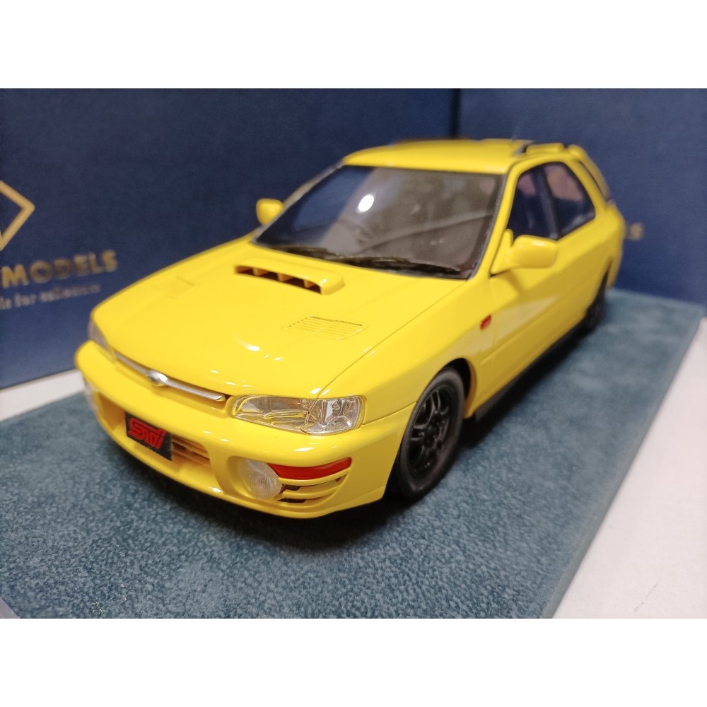 Engup 1 18 斯巴魯翼豹瓦罐旅行車模型 Subaru WRX GF8 1994 黃色