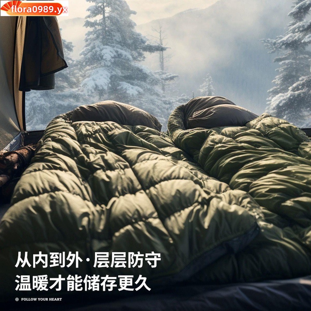 新品＃熱銷中帳篷戶外野營過夜睡袋被子行軍家用露營成人加厚防寒