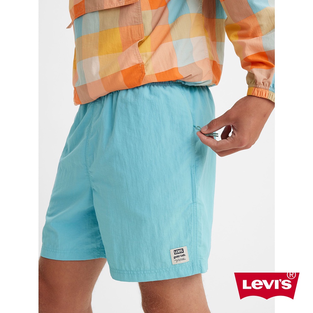 Levis Gold Tab金標系列 鬆緊帶休閒短褲 天空藍 男 A4631-0001 熱賣單品
